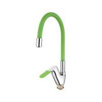Смеситель дкухни DOKORONA DK-7721-2А-764 нерж.гибкий зелёный гусак