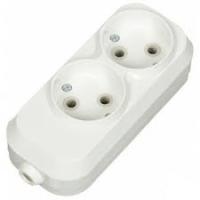Колодка 2 гнез.бз 2П 10А 250В бел.Народная (0413)