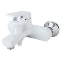 Смеситель дванны PLAMIX LUCAS-009 белый сшл,лейка,кроншт.(