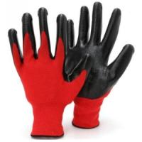 Перчатки (пара) нейлон черно-красн.