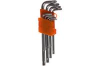 Набор L-образных ключей TORX с отверст. удлин. 9шт.