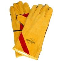 Перчатки (пара) замшевые краги желт.