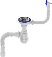 Сифон дмойки Aquant 3 1240 с мет. реш. прямоугкругл перелив (B0178-20-MR)