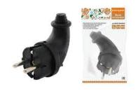 Вилка угловая 2Р+РЕ 16А каучук  Народная