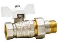 Кран с американкой 34 LD Pride 47, латунь, баб. бел. (LD 47.306.20.W)