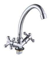 Смеситель дкухни D3009 (S)-Х24 высокий.гус., ручка крест,гайка