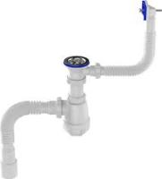 Сифон дкухни Aquant 1 1240 с мет. реш. прямоуг. перелив (B0155-25-MR)