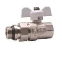 Кран с американкой 12 AQUASTRIDE WBC-S113 с рез. уплотн. белый бабочка