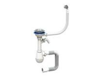 Сифон дкухни В 25 RD-plast SANSTAR лат. с круглым.перелив, 3 12 и гибкий отвод 4050