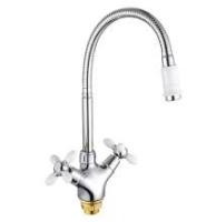 Смеситель дкухни РМСSL78W-279F с гибким изливом (белый крест)