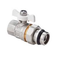 Кран с американкой 34 AQUASTRIDE WBC-S123 с рез. уплотн. белый бабочка