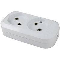 Колодка 2 гнез.2П бз бел.16А 250В ТДМ