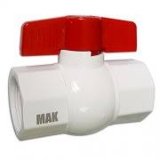 Кран шаровой 34 ВВ белый из АБС-пластика МАК (код 472)