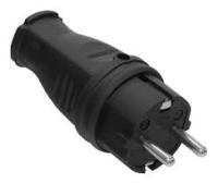 Вилка прямая ip44 (каучук) Пролеска с зк (362)