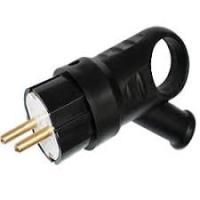 Вилка прямая каучук с зк с кольцом IP44 Пралеска (385)