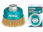 Корщетка-насадка 100мм чаша латуниров.проволока TOTAL (ТАС31041)