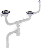 Сифон дмойки Aquant 3 1240 с мет. реш. разноуровн. сдвоен. (D0129-12-MR