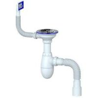 Сифон дкухни Unicorn B 425 с прямоуг.пер.выпуск пстир.3 12 +гибкий отвод 4050